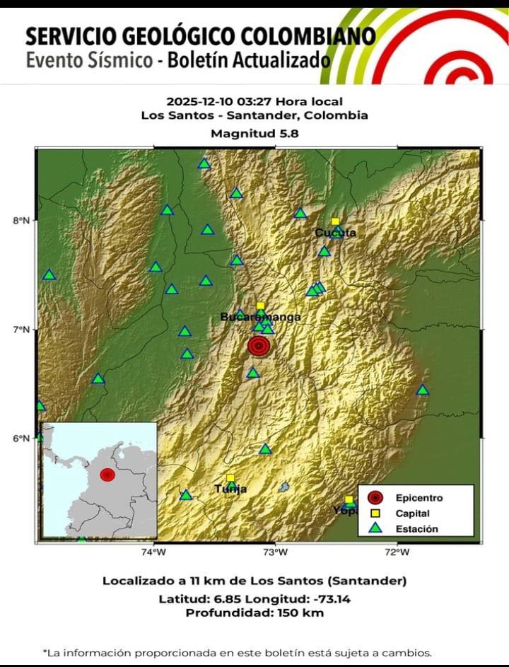 Temblor en la madruga,tambien se sintió en Fusagassugá