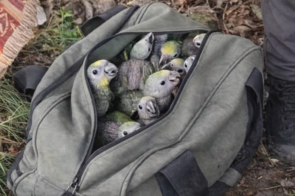 polluelos de guacamayas